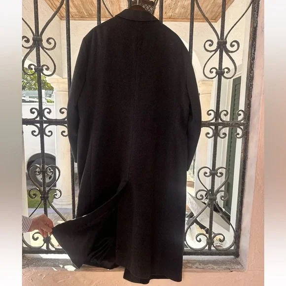 Loro Piana Men’s 100% Cashmere Charcoal Grey Overcoat Made In Italy